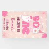 Onze kleine boe draaien een, Halloween welkom Spandoek (Horizontaal)