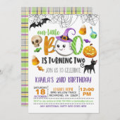 Onze kleine boe draait om de uitnodiging van twee (Voorkant / Achterkant)