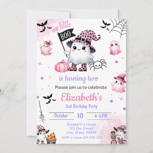 Onze kleine boe draait twee verjaardag. kaart (Voorkant)