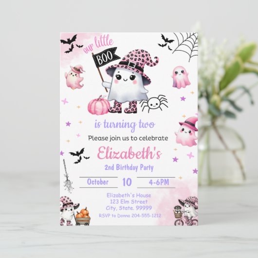 Onze kleine boe draait twee verjaardag. kaart (Staand voorkant)