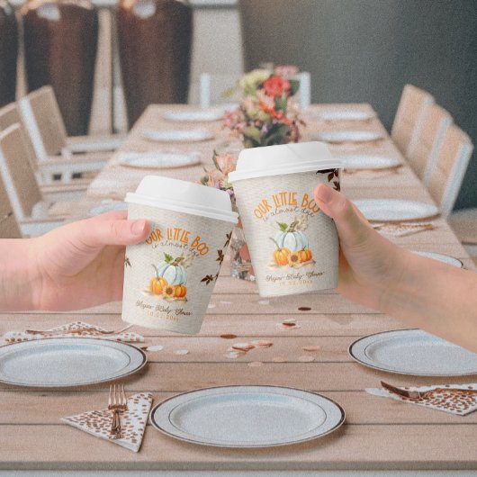 Onze kleine boe is bijna te wijten aan Baby shower Papieren Bekers