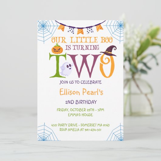 Onze kleine boe om twee te draaien, de 2de verjaar kaart (Staand voorkant)