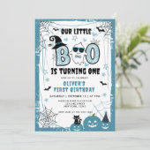 ONZE KLEINE BOE WORDT EEN BLAUWE 1E VERJAARDAG KAART (Staand voorkant)