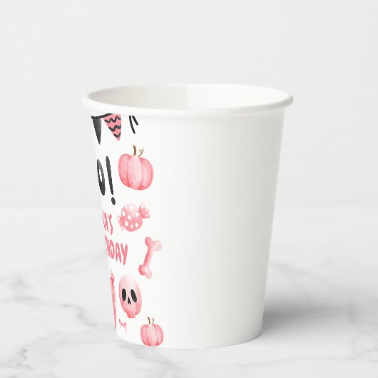 Onze kleine boek twee roze meisje Halloween verjaa Papieren Bekers (Links)