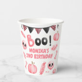 Onze kleine boek twee roze meisje Halloween verjaa Papieren Bekers (Voorkant)