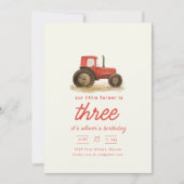 Onze Kleine Boer Tractoren Verjaardagsfeest Uitnod Kaart (Voorkant)