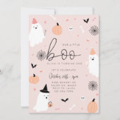 Onze kleine boo - 1e verjaardag Halloween uitnodig Save The Date (Voorkant)