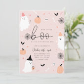 Onze kleine boo - 1e verjaardag Halloween uitnodig Save The Date (Staand voorkant)