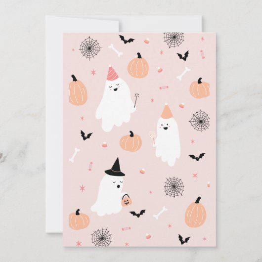 Onze kleine boo - 1e verjaardag Halloween uitnodig Save The Date (Achterkant)