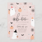 Onze kleine boo - 1e verjaardag Halloween uitnodig Save The Date (Voorkant / Achterkant)