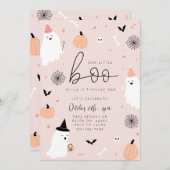 Onze kleine boo - 1e verjaardag Halloween uitnodig Save The Date (Voorkant / Achterkant)