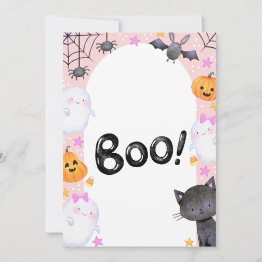 Onze Kleine BOO 2e Verjaardag Uitnodiging Ghost (Achterkant)