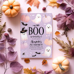 Onze kleine Boo 2e Verjaardag Uitnodiging Hallowee<br><div class="desc">Ons kleine boekje is bijna twee! - Een leuke Halloween thema 2e verjaardagsuitnodiging in pastel paarse en roze. Met onze schattige handgetekende geesten,  pompoenen,  vleermuizen,  spinnen en spinnenwebben,  waardoor dit een leuk Halloween-thema-ontwerp is voor je kleine boek!</div>