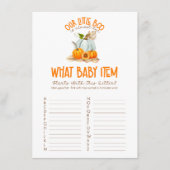 Onze kleine boo Baby shower wat Baby item spel Informatiekaartje (Voorkant)