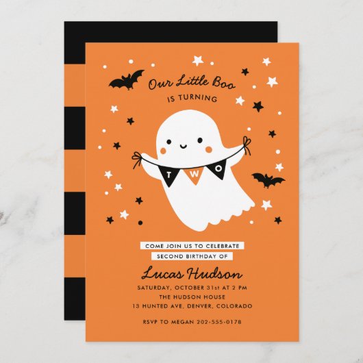 Onze kleine Boo Cute Kind Halloween Tweede verjaar Kaart (Voorkant / Achterkant)