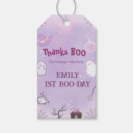Onze kleine Boo Halloween 1e verjaardag Cadeaulabel (Voorkant)