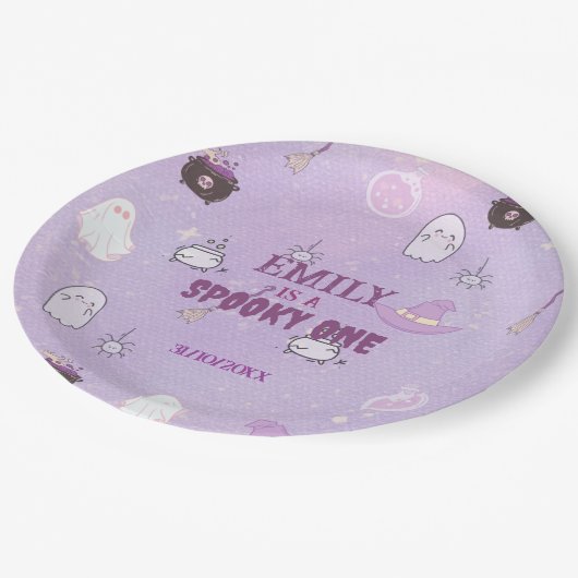 Onze kleine Boo Halloween 1e verjaardag Papieren Bordje (Gekanteld)