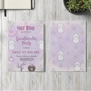Onze kleine Boo Halloween 1e verjaardag uitnodigin Kaart