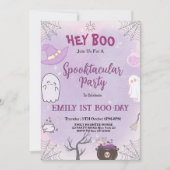 Onze kleine Boo Halloween 1e verjaardag uitnodigin Kaart (Voorkant)