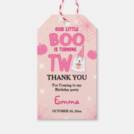 Onze kleine Boo Halloween 2e verjaardag Dank je Cadeaulabel