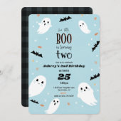 Onze kleine Boo Halloween 2e verjaardag Uitnodigin Kaart (Voorkant / Achterkant)
