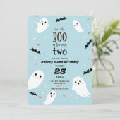 Onze kleine Boo Halloween 2e verjaardag Uitnodigin Kaart (Staand voorkant)