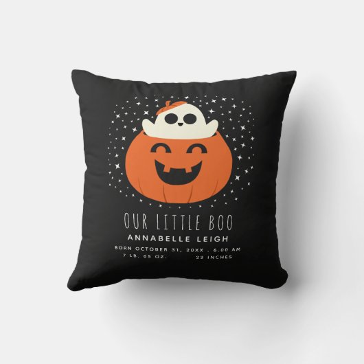 Onze kleine Boo Halloween Baby Nursery Kussen (Achterkant)
