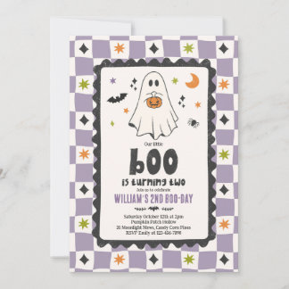 Onze Kleine Boo Halloween Jongen Geest 2e Verjaard Kaart