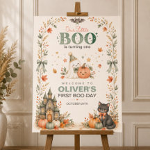Onze Kleine Boo Halloween Verjaardag Welkomstbord