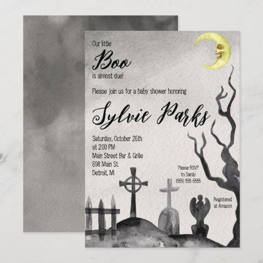 Onze kleine BOO is bijna te wijten aan het kerkhof Kaart (Voorkant / Achterkant)