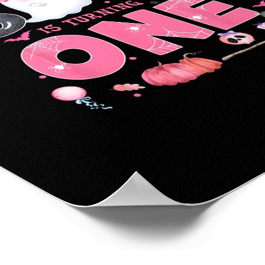 Onze kleine boo is het draaien van een 1e verjaard poster (Hoek)