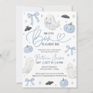 Onze Kleine Boo Komt Bijna - Blauwe Baby Shower Kaart