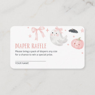 Onze Kleine Boo Meisje Baby Shower Luier Raffle Informatiekaartje
