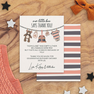 Onze kleine Boo Meisje Roze Halloween Baby shower Bedankkaart