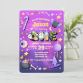 Onze kleine Boo Paarse Halloween 1e verjaardag Bab Kaart (Staand voorkant)