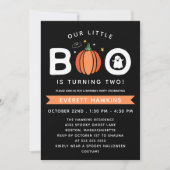 Onze kleine Boo Pumpkin Halloween Birthday Party Kaart (Voorkant)