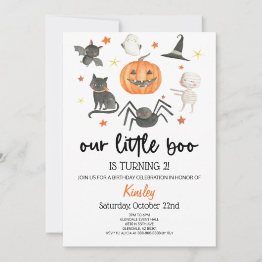 Onze Kleine Boo Verjaardagsfeestje Halloween Kaart (Voorkant)