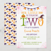 Onze Kleine Boo wordt twee, Halloween 2e verjaarda Kaart (Voorkant / Achterkant)