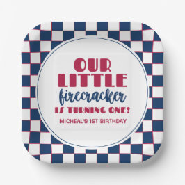 Onze kleine brandweerman Eerste verjaardag Papieren Bordje