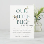 Onze kleine Bug Blue Dragonfly-Baby bekendmaking Kaart (Staand voorkant)