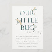 Onze kleine Bug Blue Dragonfly-Baby bekendmaking Kaart (Voorkant / Achterkant)