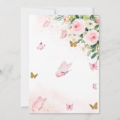 Onze kleine Butterfly roze Floral Birthday Kaart (Achterkant)