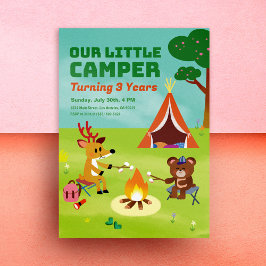 Onze Kleine Camper Kids Verjaardag uitnodiging