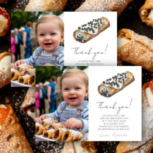 Onze Kleine Cannoli 1e Verjaardag Dank je Bedankkaart