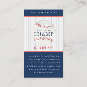 Onze kleine Champ Baseball Books voor Baby shower Informatiekaartje