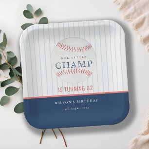 Onze kleine Champ Baseball elke zondag.. Papieren Bordje