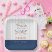 Onze kleine Champ Baseball elke zondag.. Papieren Bordje (Feest)