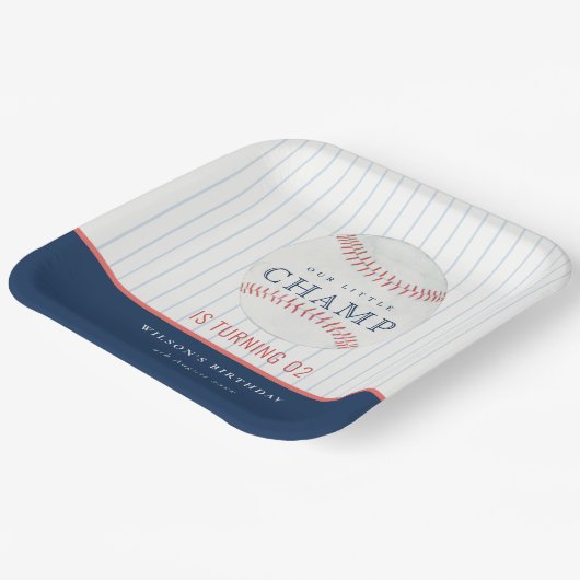 Onze kleine Champ Baseball elke zondag.. Papieren Bordje (Gebogen)