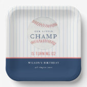 Onze kleine Champ Baseball elke zondag.. Papieren Bordje (Voorkant)