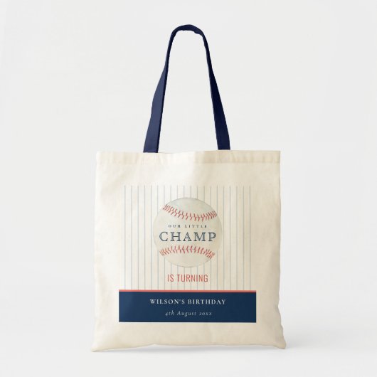 Onze kleine Champ Baseball elke zondag.. Tote Bag (Voorkant)